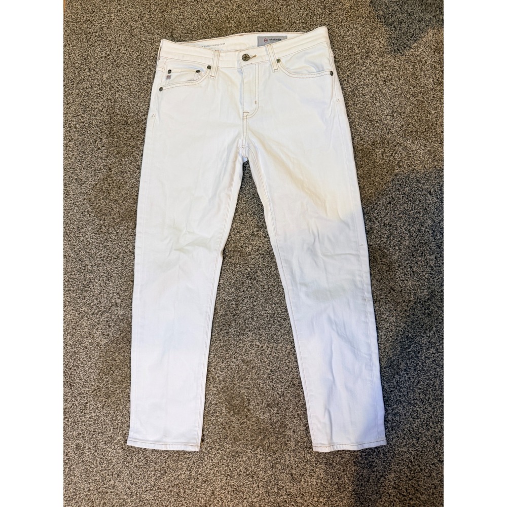 AG Adriano Goldschmied Ex-Boyfriend Slim White Jeans 25R Slouchy Slim DSD1575